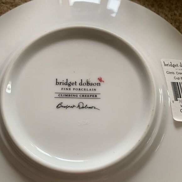 Bridget Dobson Climbing Creeper Set of 4 Cups & 3 Saucers **NEW** - Picture 5 of 7